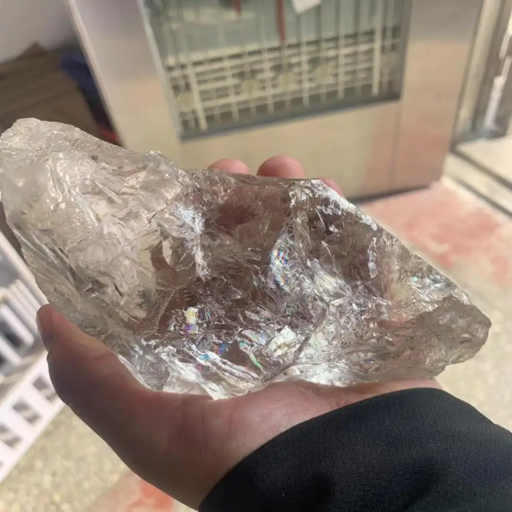 Радужные необработанные прозрачные кварцевые кристаллы грубые натуральные