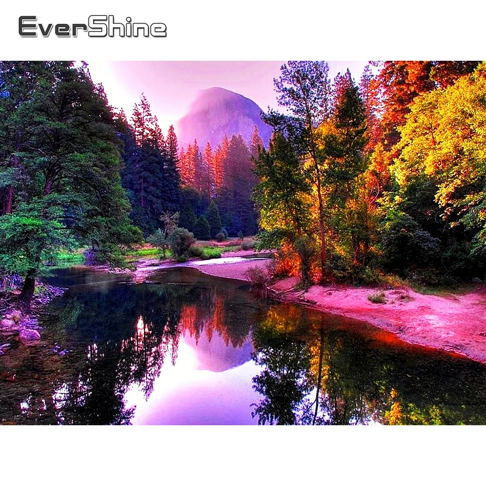 

EverShine 5D полноразмерная квадратная алмазная живопись, пейзаж, алмазная вышивка, горная мозаика, картина Стразы, Настенный декор