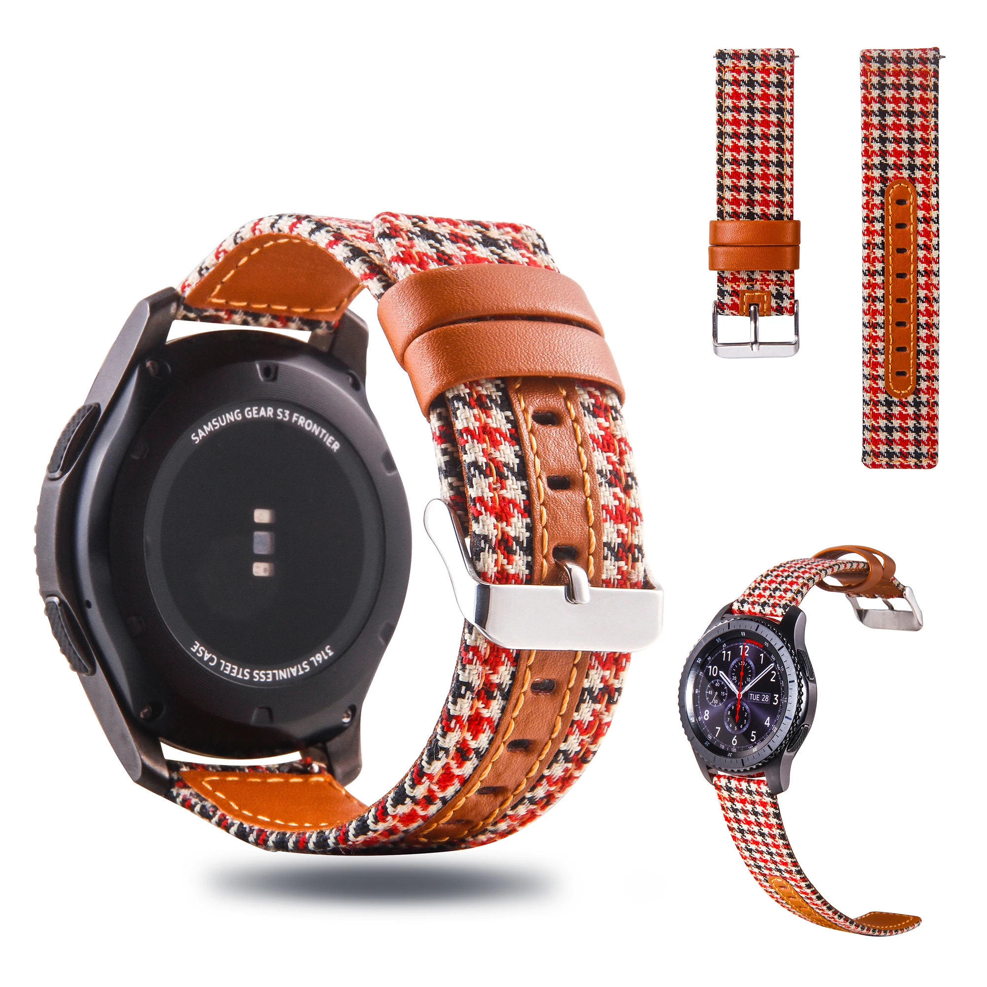 20 мм 22 мм холщовый ремешок для часов Amazfit GTR 47 мм нейлоновый кожаный быстросъемный ремешок для Amazfit GTR 42 мм Amazfit Bip Correa