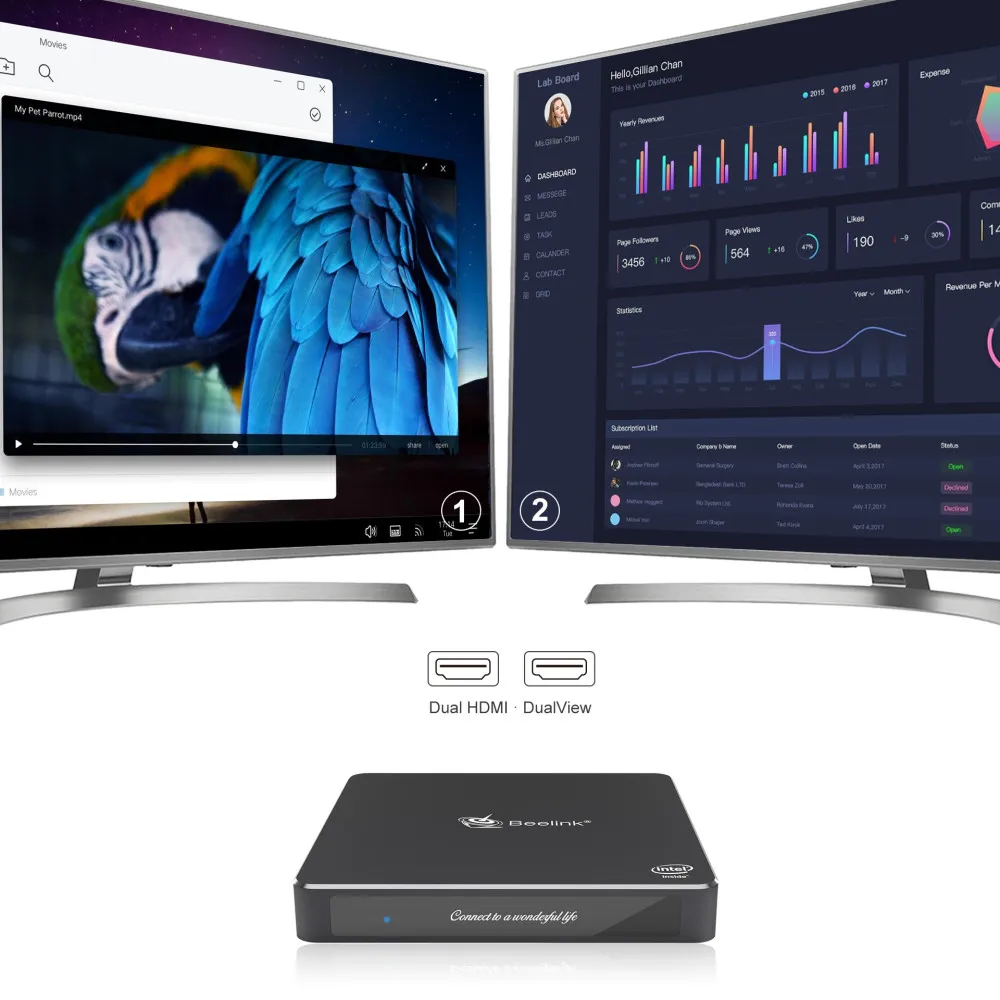 Beelink T34 мини ПК Intel Apollo Lake J3455 8 Гб 256 ГБ двойной экран Windows 10 2 4G/5 8G WiFi 1000 Мбит/с USB3.0