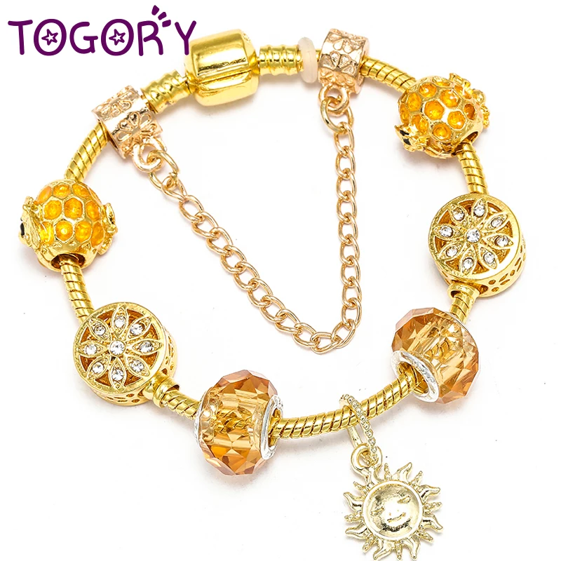 Лидер продаж браслеты золотого цвета с подвесками в виде солнцезащитных бусин