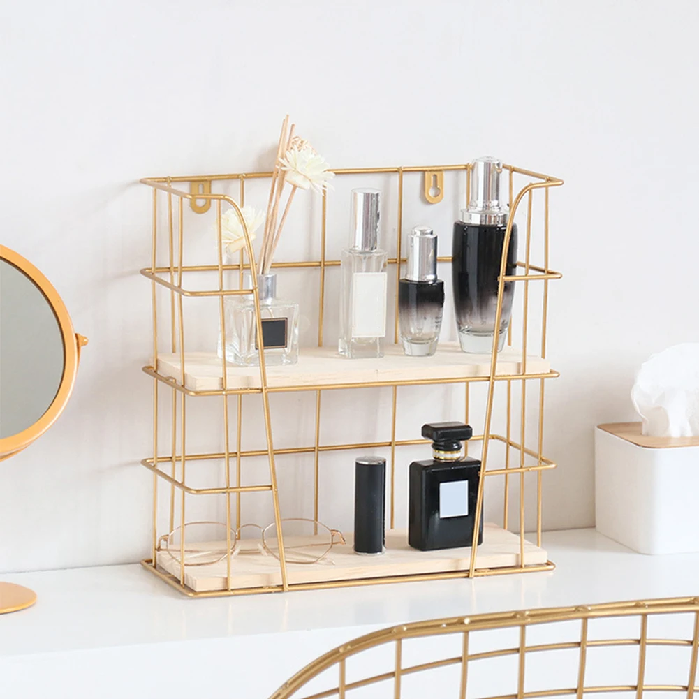 Двухслойная деревянная полка декоративная ванная комната отель цветок для дома