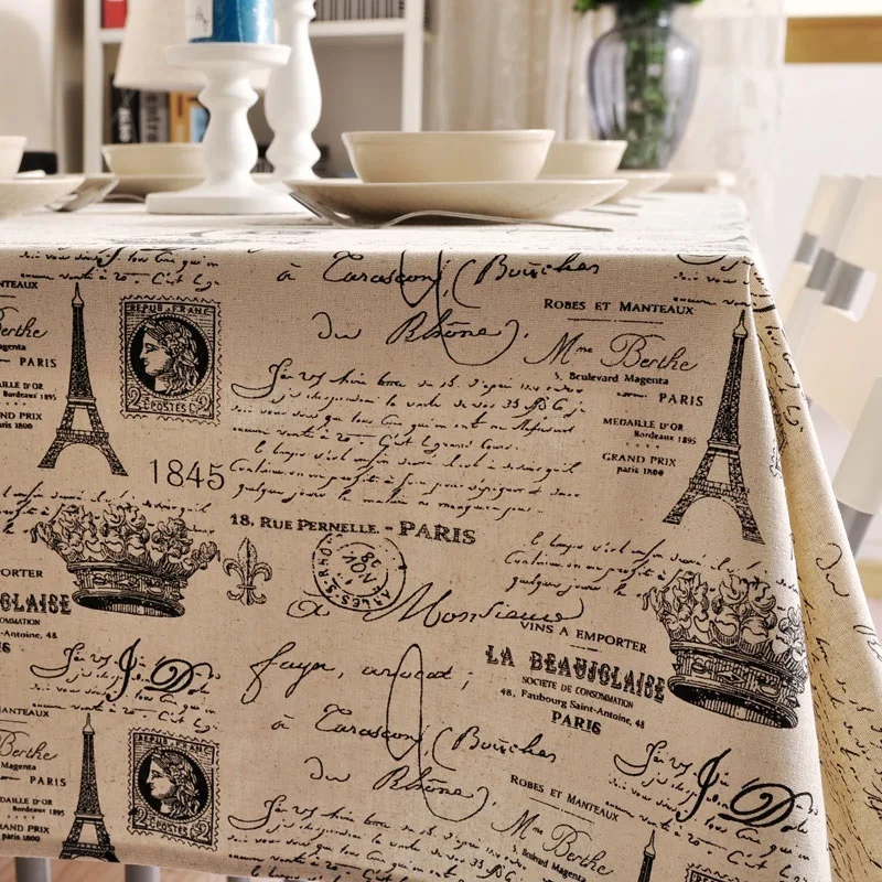 

New Cotton linen Table Cloth tablecloth dinner Mat Cover Pairs iron style printed style Home kitchen Dec wholesale FG217-5