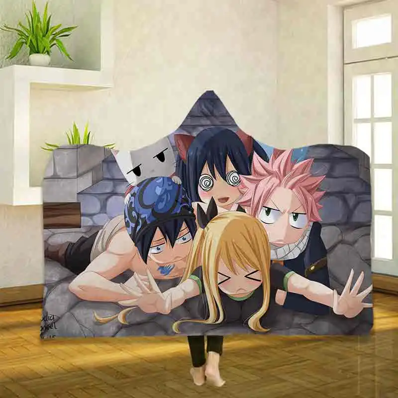 

Аниме «Fairy Tail», «3D печати пледы с капюшоном Одеяло носки теплые флисовые постельные принадлежности одеяла мягкие взрослых путешествия 24