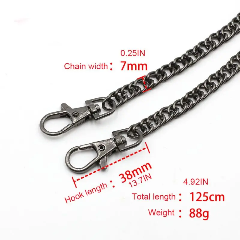 

DIY Chain Strap Handbag Chains Accessories Purse Shoulder Crossbody Replacement Straps with Metal Buckles