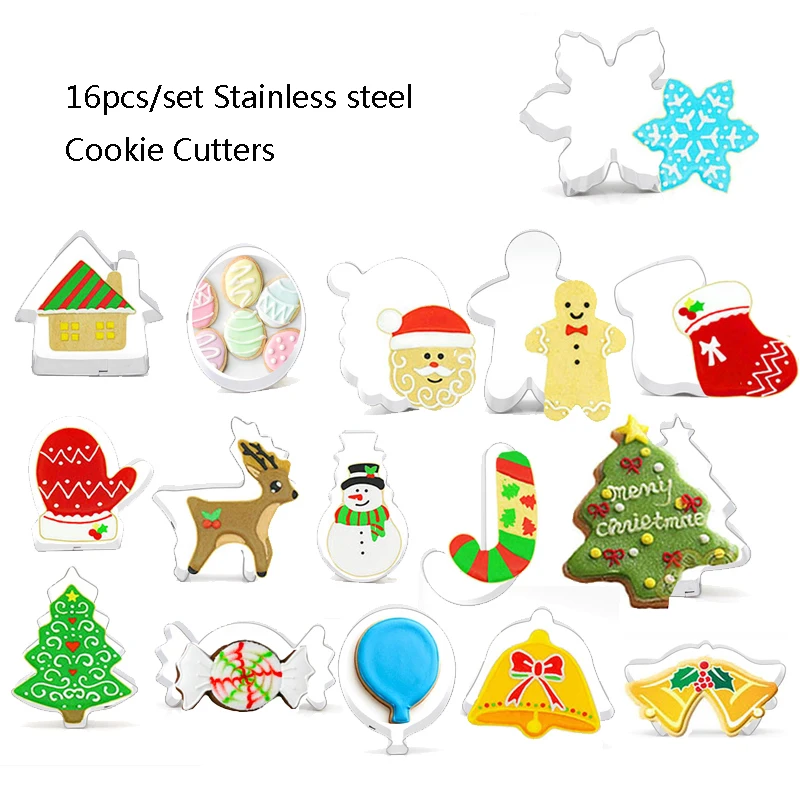 Набор рождественских формочек для печенья из нержавеющей стали фондан пирог 6/14/16