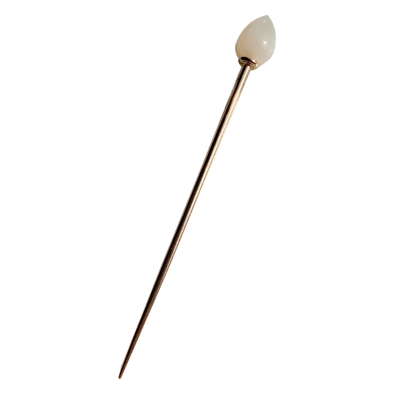 

Metal Hair Stick Fork Chignon Pin Water Drop Acetate Decorative Hairpin Jewelry M5TE
