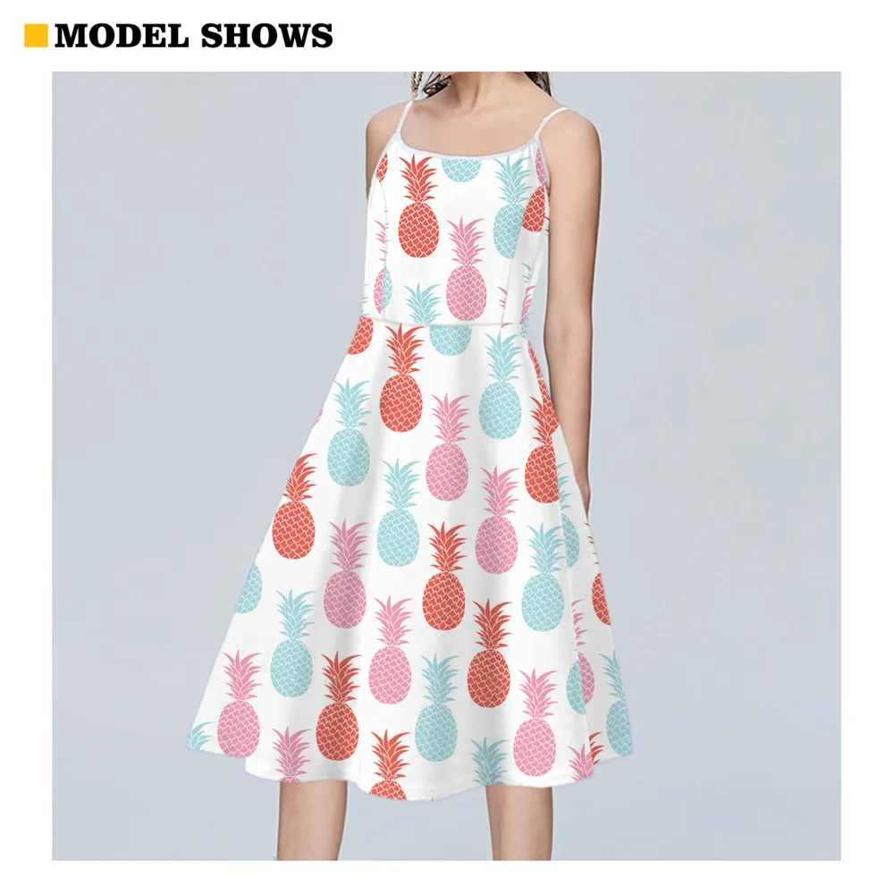 

FORUDESIGNS New Trend Women Sleeveless Dress Polynesian Chunk Turtle Pattern Printed Lady Casual Adjustable Strap Vestidos Mujer