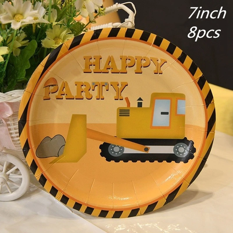 Мультфильм автомобиль вечерние одноразовая посуда тарелка Салфетка скатерть