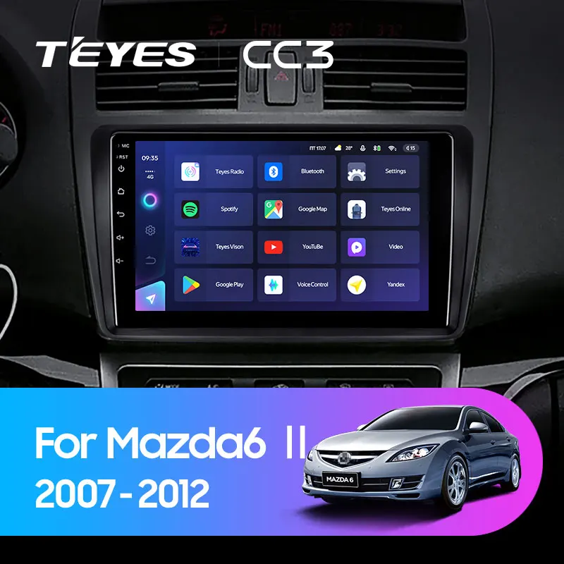 TEYES CC3 Штатная магнитола For Мазда 6 2 GH Mazda Ⅱ 2007 - 2012 до 8-ЯДЕР + 128ГБ 27EQ DSP автомагнитола