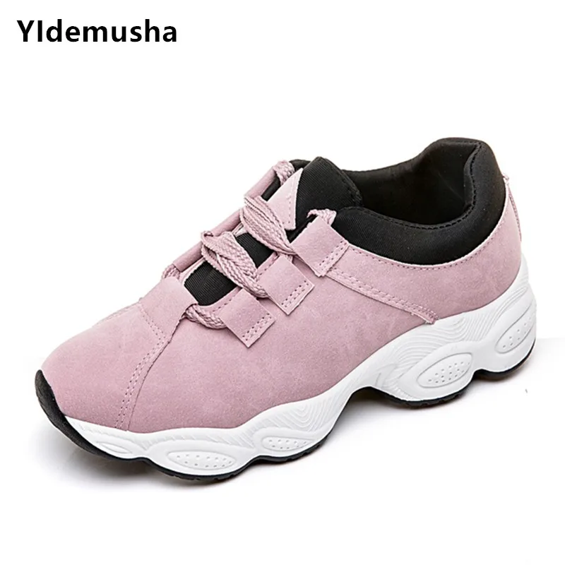 Женские кроссовки на платформе Белые Повседневные теннисные туфли