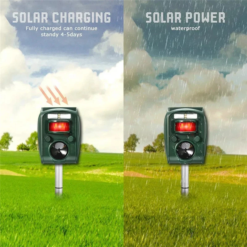 

New Repellent Solar Ultrasonic Animal Repeller PIR Sensor Outdoor Garden Pest Repeller Keep Animal Far Away