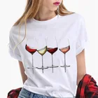 Летняя футболка 2021 модная забава ретро Топ для женщин бутылки вина Графические футболки с О-образным вырезом с коротким рукавом Футболка для женщин размера плюс XXXL