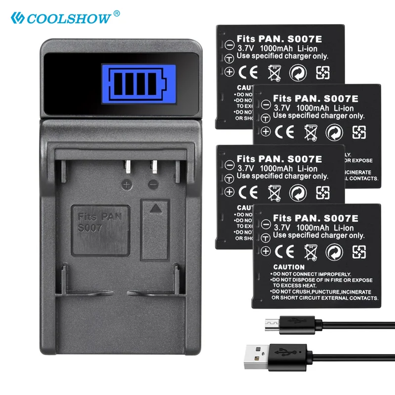 

CGA-S007 S007E CGA S007 Battery For Panasonic Lumix DMC TZ1 TZ2 TZ3 TZ4 TZ5 TZ50 TZ15 1000mAh Camera Batterie