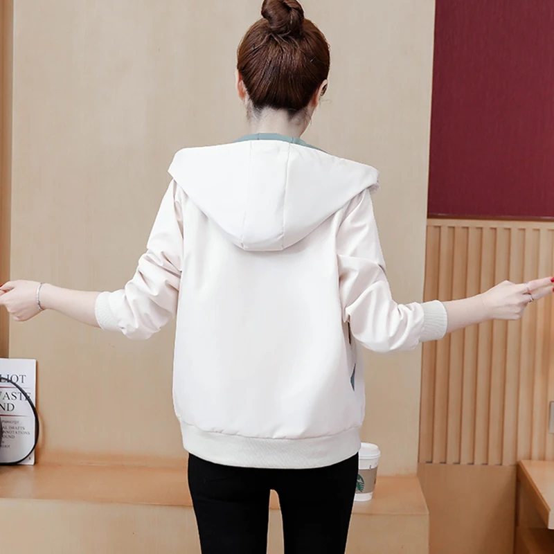 

HWLZLTZHT 2020 women's bomber jacket Hooded woman winter coat Long Sleeve Windproof Jacket For Women Autumn Baseball jacket