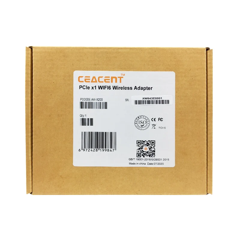 Intel модуль AX200 wifi6 и bluetooth5.1 беспроводная сетевая карта PCIe X1 Ceacent AW X200|Сетевые карты|