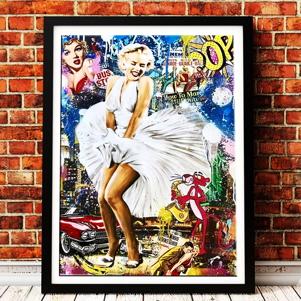 

Fashion Graffiti Street Pop Art Beautiful Woman Poster Painting Canvas Print Wall Picture Modern Living Room Home Decoration