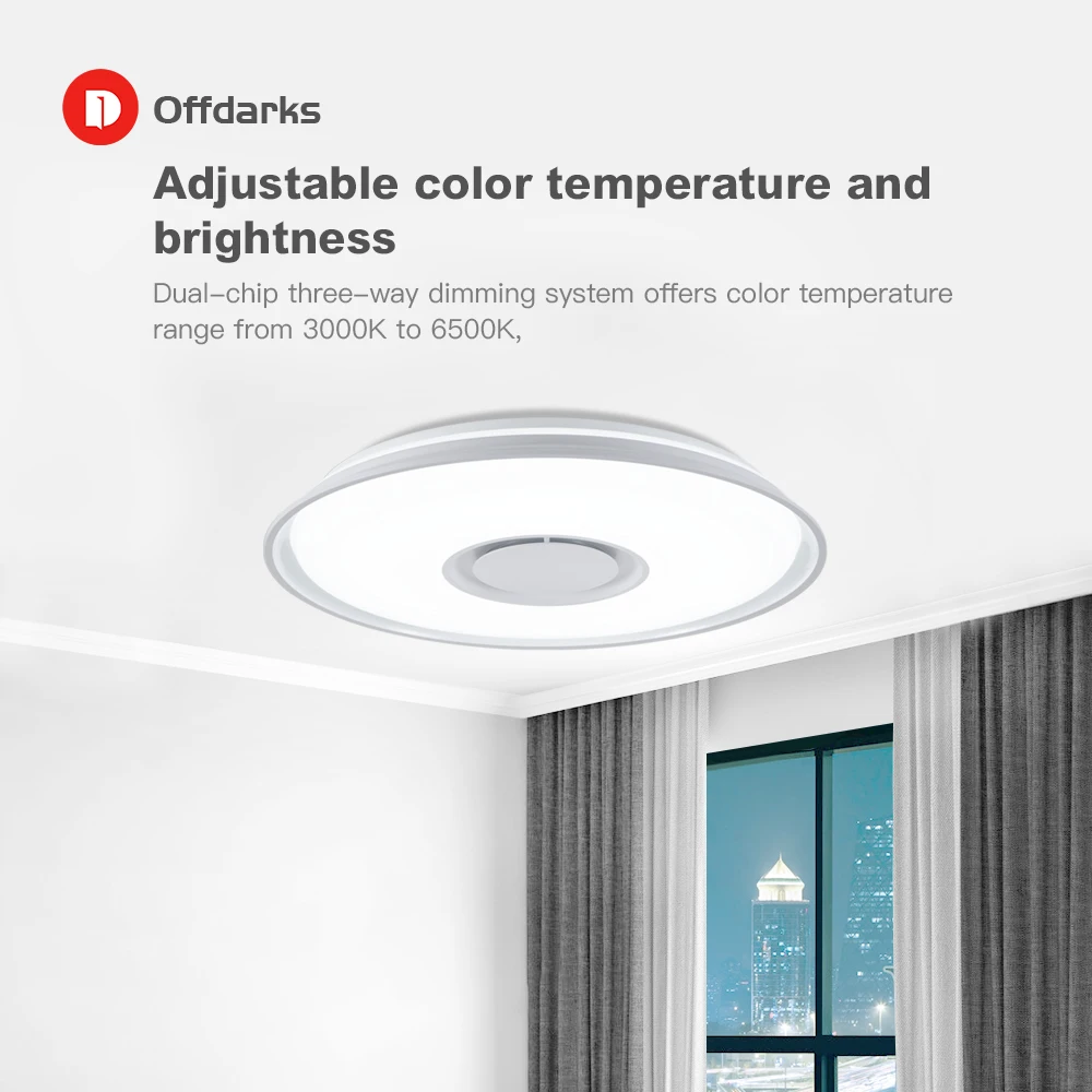 

Modern LED Smart Ceiling Light 24W36W, APP Remote Control RGB Dimming Bluetooth Speaker Home Lighting AC90-260V