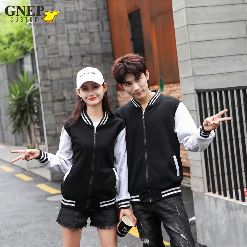 GNEP Trendy Zipper Jacket Custom Logo Fashion Baseball Uniform Design Personality Brand Pattern Casual Sweatshirt Print Text