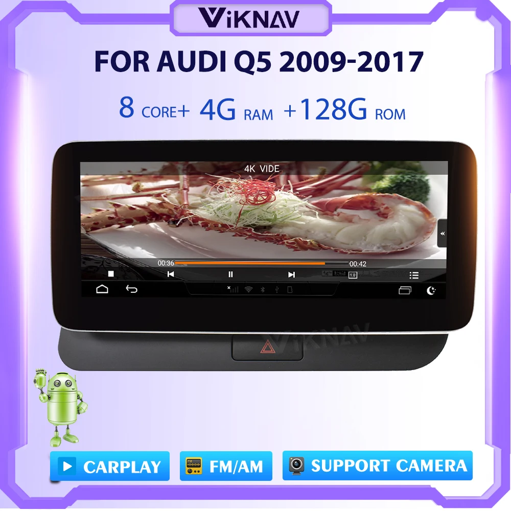 

Carplay Android Car Radio For AUDI Q5 2009-2017 Car GPS Navigation stereo receiver multimedia Payler head unit AUTO 2 DIN