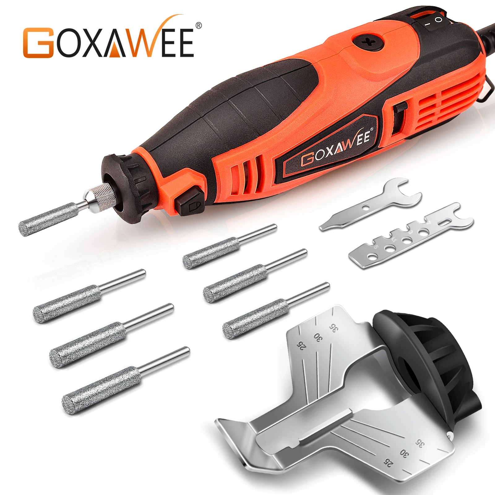 GOXAWEE бензопила комплект для заточки 180W Мощность угла крепления 5 Скорость установка бензопила точить Набор инструментов Электрический лезвия точить файл GOXAWEE бензопила комплект для заточки 180W Мощность угла крепления 5 Скорость установка бензопила точить Набор инструментов Электрический лезвия точить файл