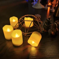 6pcs irregular edge flameless led candle lights party lights tealight candles crafts for wedding halloween christmas decorations