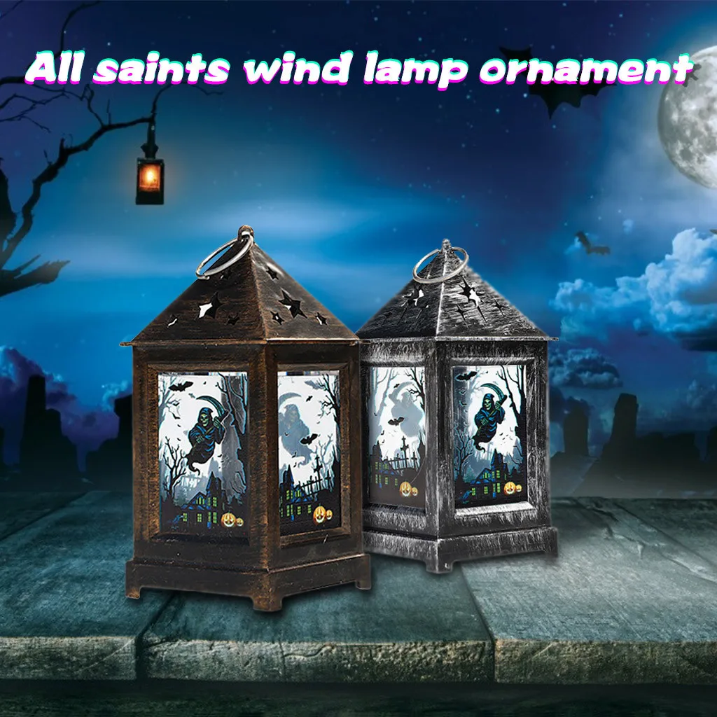 Хеллоуина Призрак Фонарь летучая мышь ретро украшения масляная лампа