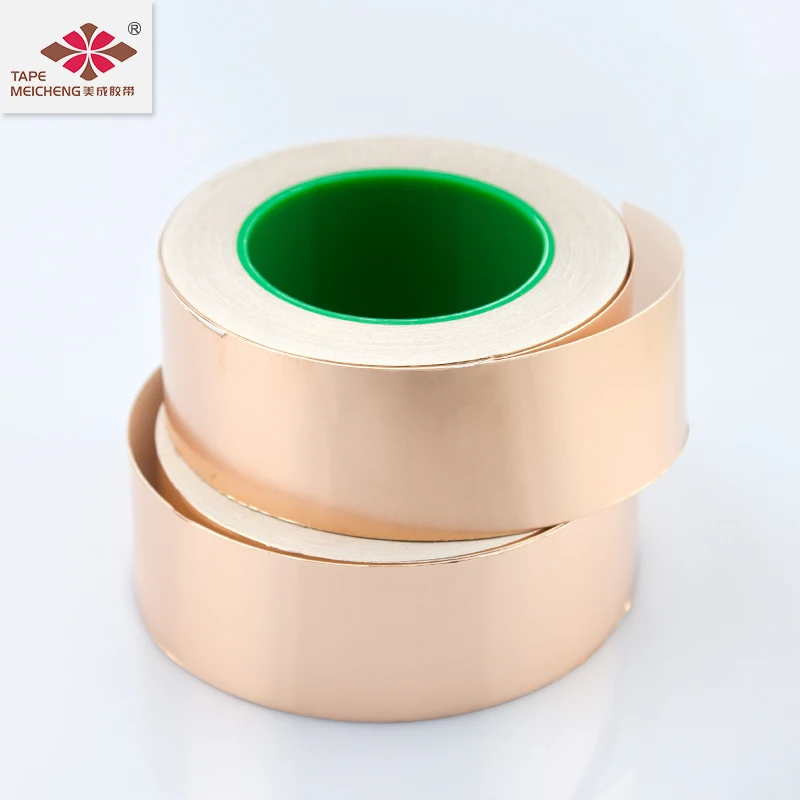 

3mm-50mm * 0.08mm * 30m Thick Double-Sided Conductive Copper Tape Shielding Electromagnetic Interference High Temperature