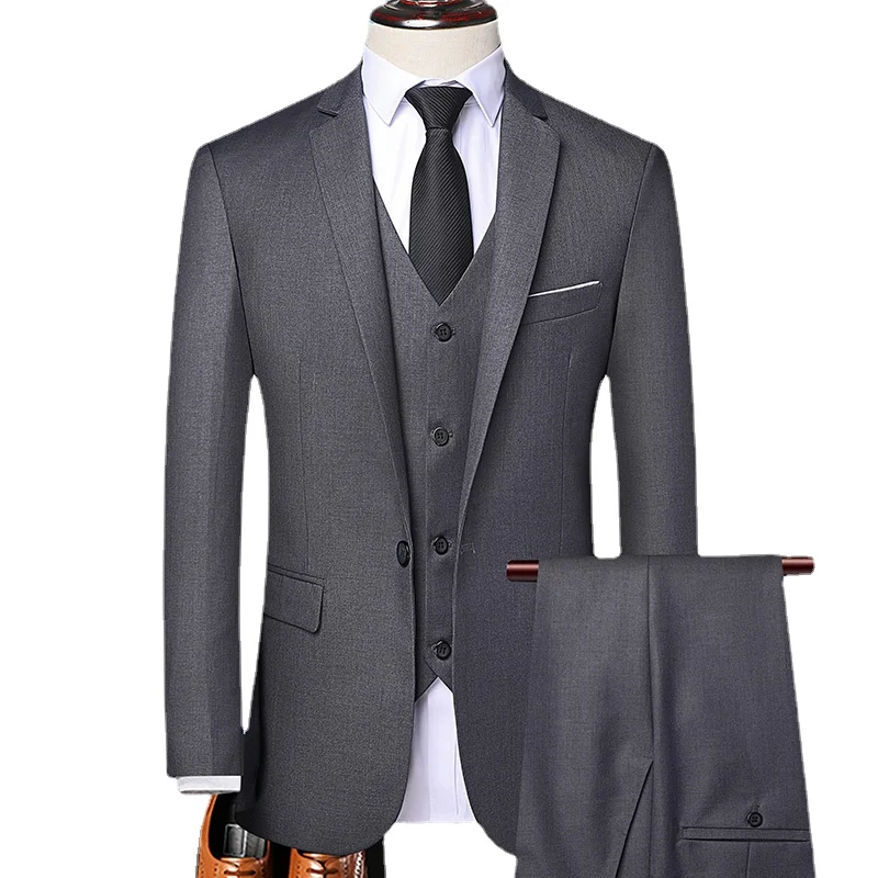 

(Куртка + жилет + брюки) роскошные классические мужские костюмы облегающая свадебная одежда для жениха мужской деловой повседневный костюм ...