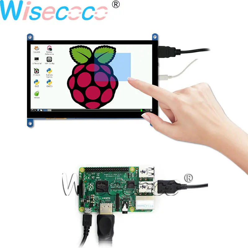 Raspberry Pi 4B 4 3B + 3 сенсорный экран 7 дюймов ЖК модуль монитор с емкостной сенсорной
