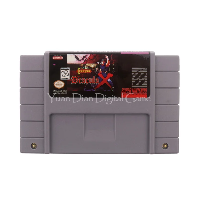 Для Nintendo SFC/SNES картридж для видеоигр консоль карта каслания Dracula X версия США на