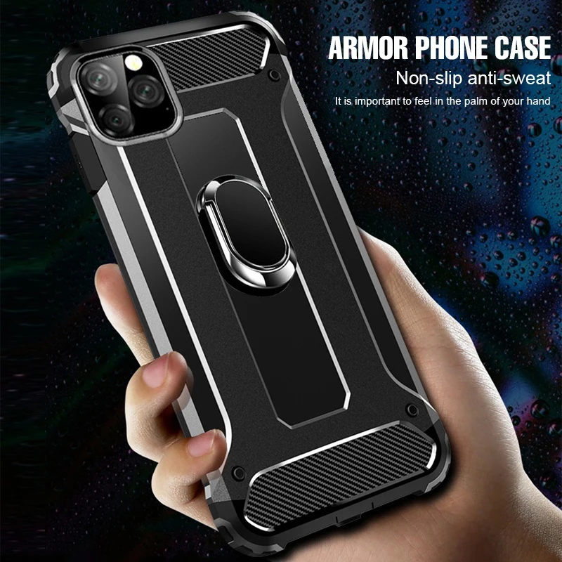 Отличный бронированный противоударный чехол для телефона iphone 11 pro max X Xs XR 7 8 6 6s plus