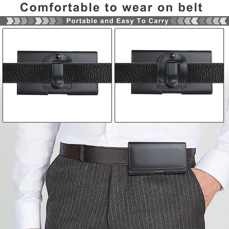 Universal Casual Leather Phone Pouch For Huawei P40 Lite P50 Pro P30 Pro P20 Lite P10 P9 P8 Cover Waist Holster Bag Belt Case