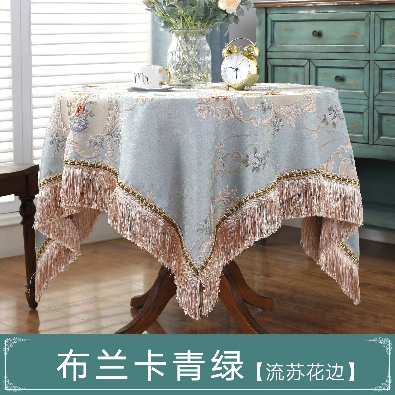 

Jacquard European Table Cloth Thick Tablecloth Square round Tablecloth Coffee Table Dustproof Multi-Purpose Cover Cloth Chair