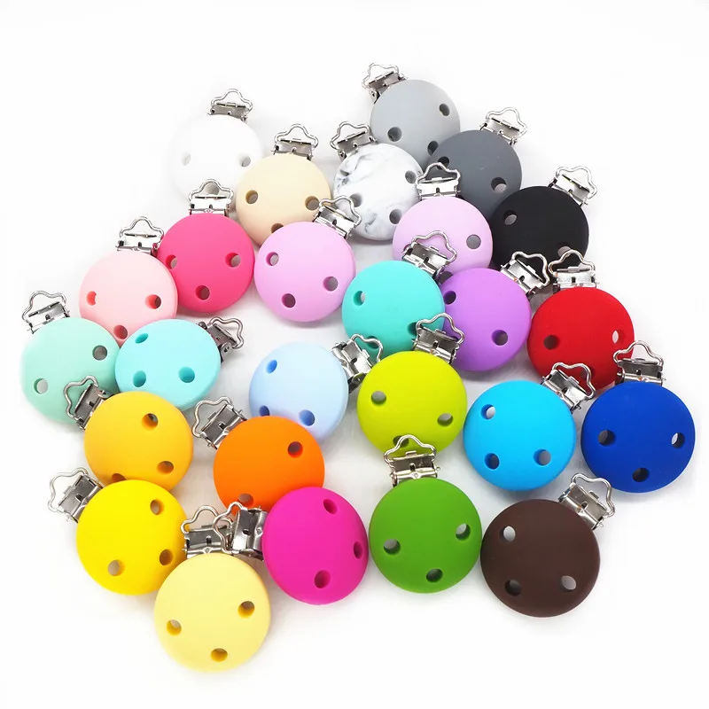 

10PCS Silicone Round Bear Animal Heart Clips DIY Baby Pacifier Dummy Teether Soother Nursing Jewelry Toy Teething Clips