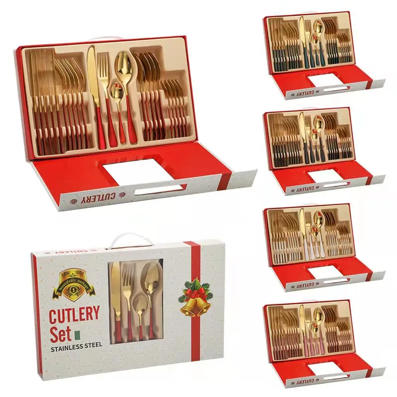 

24 шт., набор столовых приборов из нержавеющей стали, в подарочной коробке