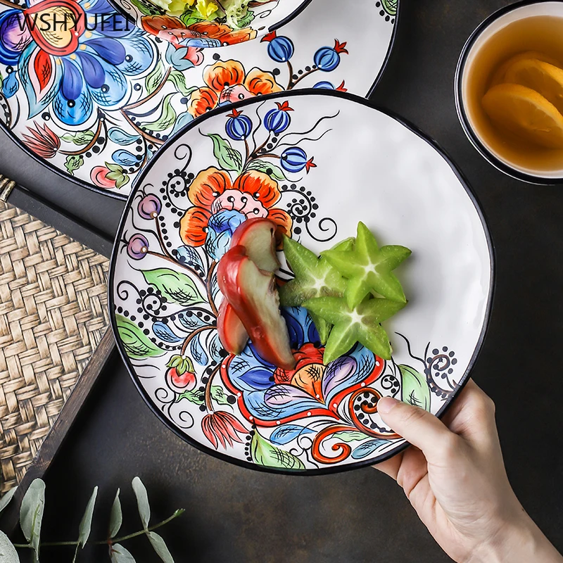 Керамическая посуда роспись ручной подглазурная в пасторальном стиле