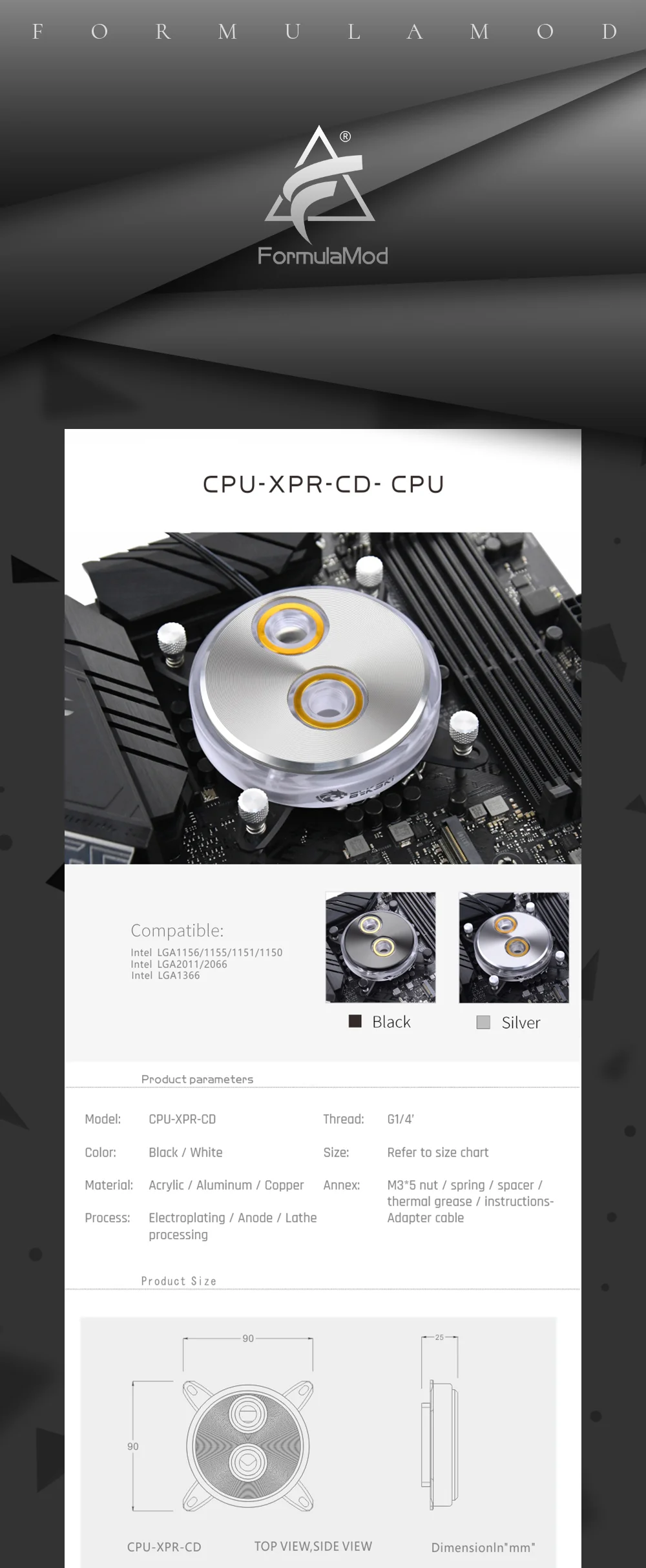 Bykski Процессор-XPR-CD Процессор водяного охлаждения блока для Intel Lga115x/2011/2066 RGB/RBW освещение компакт-дисков узор Системы Microwaterway I7