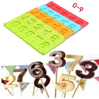 0 9 numbers shape lolli silicone mold 3d handmade chocolate cake jelly candy mold birthday candle cake baking mould party decor