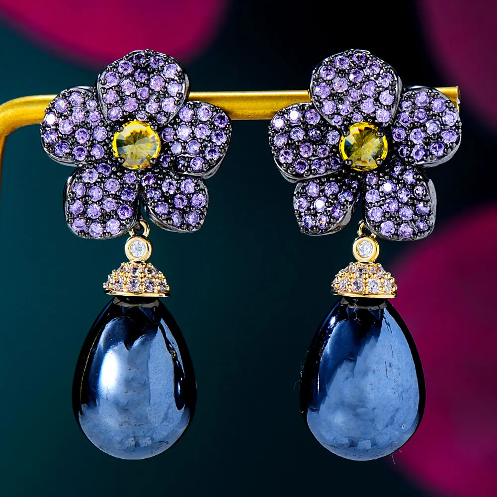 

GODKI Bohemian Flower Indian Pearl Earrings For Women Wedding Party Dubai Indian Jewelry aretes de mujer modernos 2022
