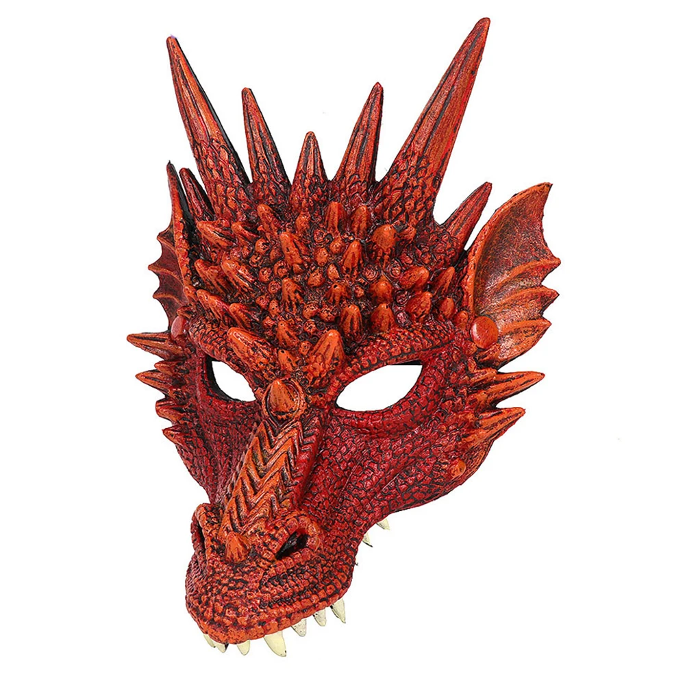 Красный Mardi Gras 3D ПУ вспененный животное китайский дракон Рождественский костюм косплей маска для мужчин женщин карнавала Марди Гра Вечерние - Цвет: Красный