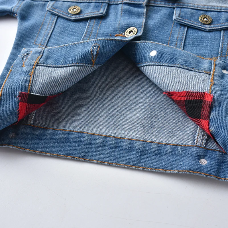 

top and top 2020 Fashion New Kids Boys Girls Denim Outerwear Children Plaid Casual Long Sleeve Jacket Coats for Spring Autumn