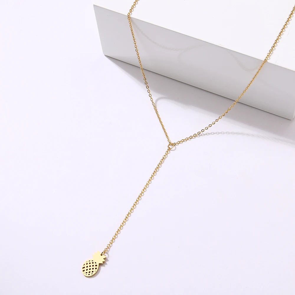 CACANA модная подвеска из нержавеющей стали с ананасом золотая для женщин