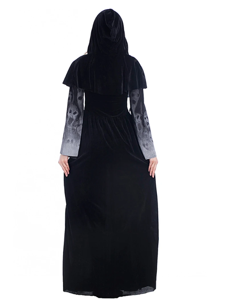 Костюм вампира на Хеллоуин леди скелет ночь призрак Черная Королева злая ведьма