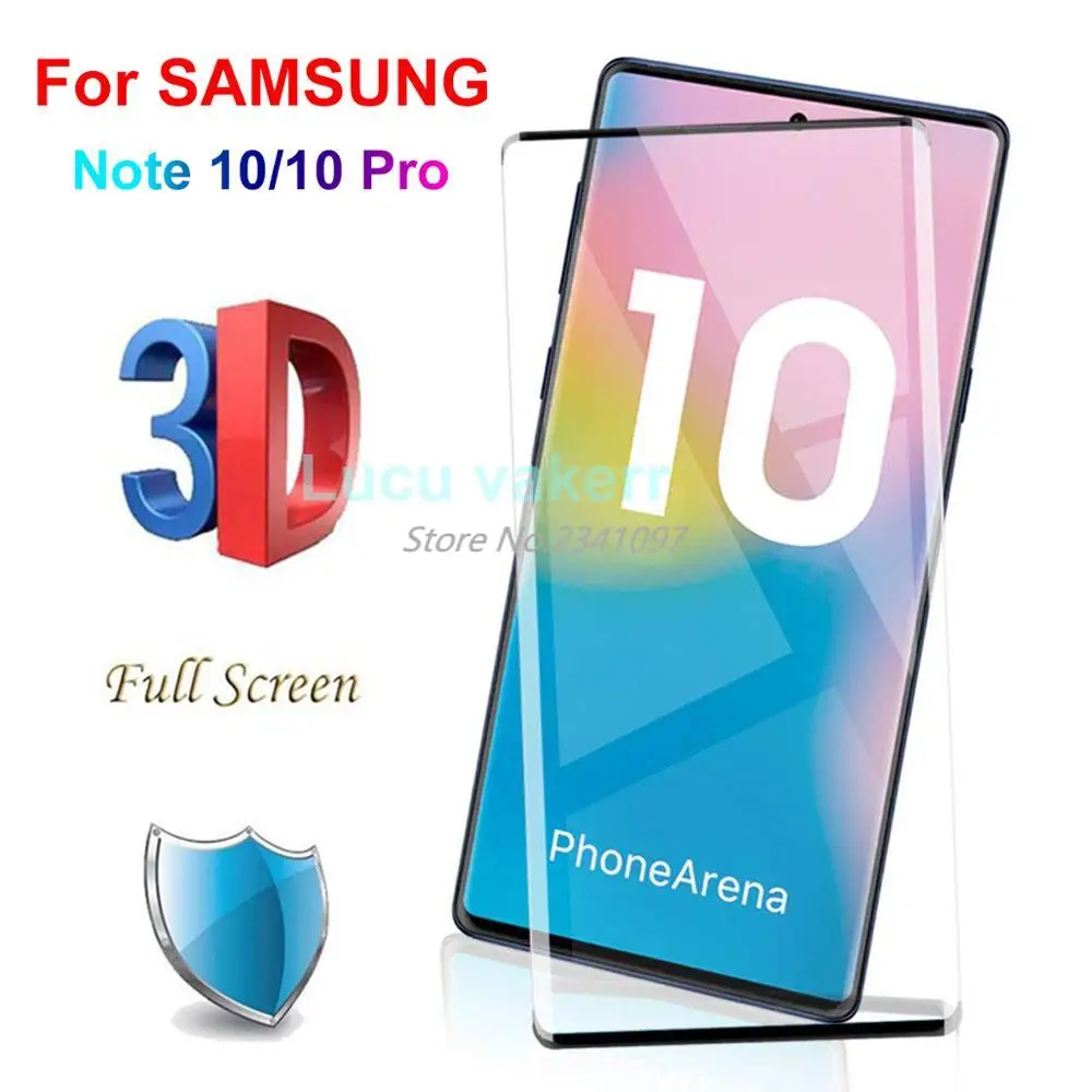 

10D Full Cover Tempered Glass for SAMSUNG Galaxy Note 10 Note10 Pro Screen Protector for SAMSUNG Note10 10 Plus Protective Film