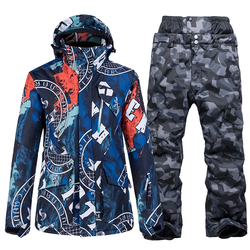 Модный Красочный мужской зимний костюм для зимнего сезона одежда сноуборда