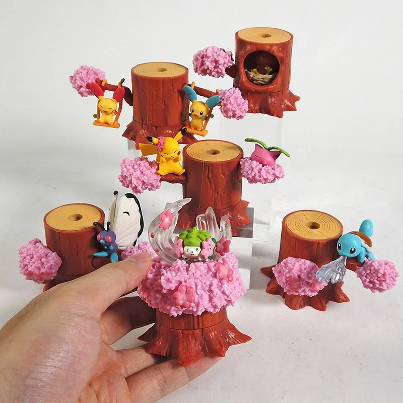 

Monsters Forest Tree Stump Series Vol.4 Butterfree Shaymin Torchic Plusle Minun Squirtle Collection Figures Toys 6pcs/set
