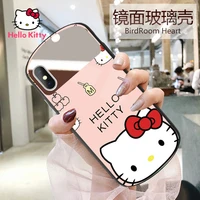 hello kitty oval mirror phone case for iphone12 12pro 12promax 11 pro 11promax mini x xs max xr 7 8 plus cover