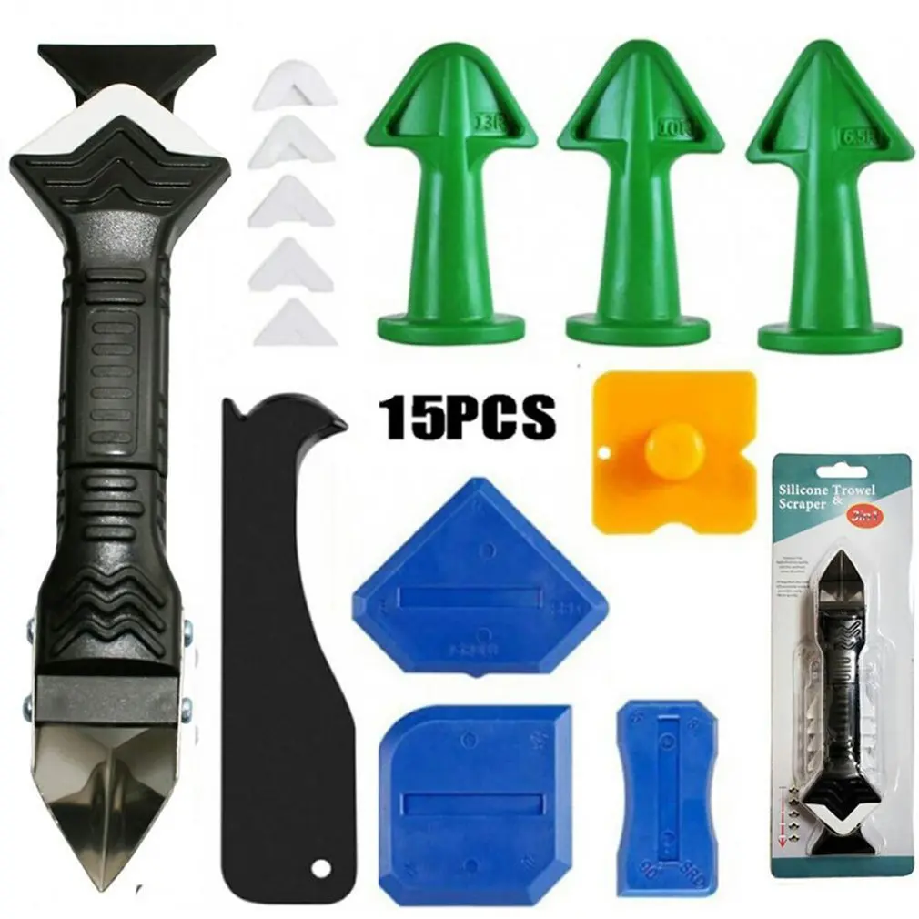 

Набор инструментов из нержавеющей стали для нанесения уплотнения, скребок для удаления герметика и раствора, инструменты для отделки, сили...