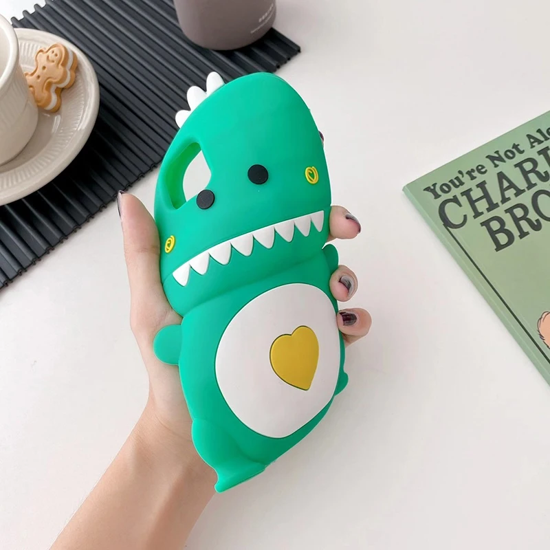 

High Quality 3D Cute Cartoon Dinosaur Soft Silicon Phone Case for Apple Iphone 7 8 Plus 11 Pro X XS XR MAX 12 MiNi SE 6 6S Cover